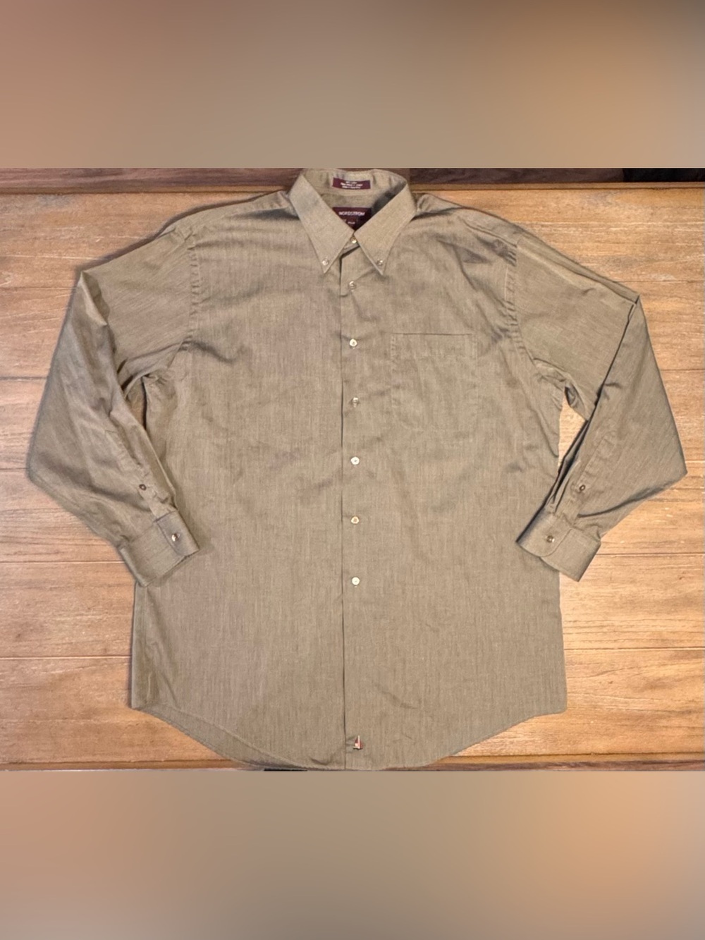 Nordstrom Men’s Olive Green Button-Down Dress Shirt #142